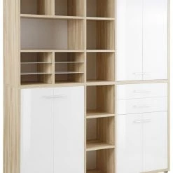 Highboard-Kombination SET+ - Eiche natur-weiß - 192 cm