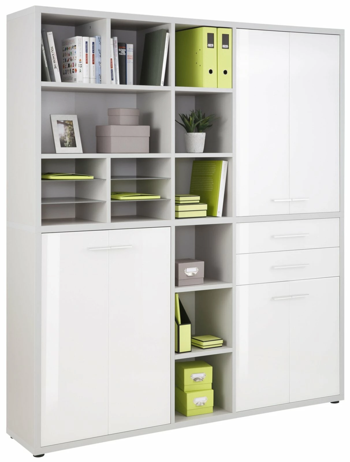 Highboard-Kombination SET+ - platingrau-weiß - 192 cm 3 Highboard-Kombination SET+ - platingrau-weiß - 192 cm