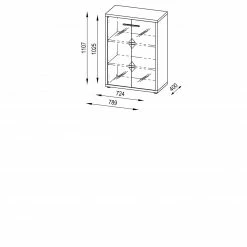 Sideboard SET+ - platingrau-Weißglas - 79 cm 6 Sideboard SET+ - platingrau-Weißglas - 79 cm -Günstiges Büro Geschäft 9001773200 02 1600Wx1600H