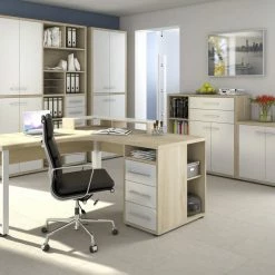 Kommode SET+ - Eiche natur - weiß - 79 cm -Günstiges Büro Geschäft 9001776300 03 1600Wx1600H