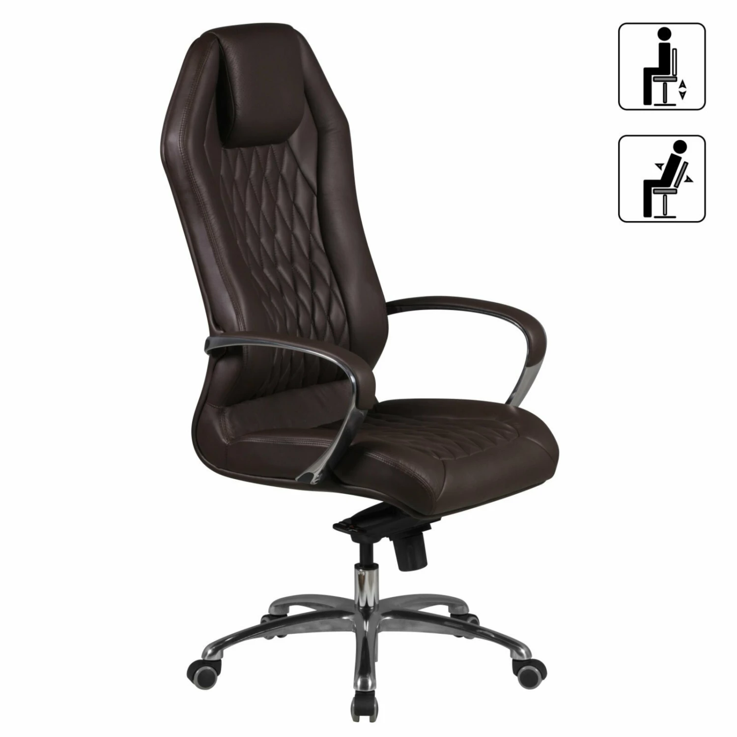 Bürostuhl - braun - 3-Punkt-Multiblockwippmechanik 3 Bürostuhl - braun - 3-Punkt-Multiblockwippmechanik