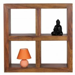 Standregal - braun gebeizt - Sheesham massiv - 82 cm hoch -Günstiges Büro Geschäft 9002275200 04 1600Wx1600H