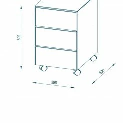 Rollcontainer - Riviera Eiche-anthrazit - 39,8 cm breit -Günstiges Büro Geschäft 9002685400 04 1600Wx1600H