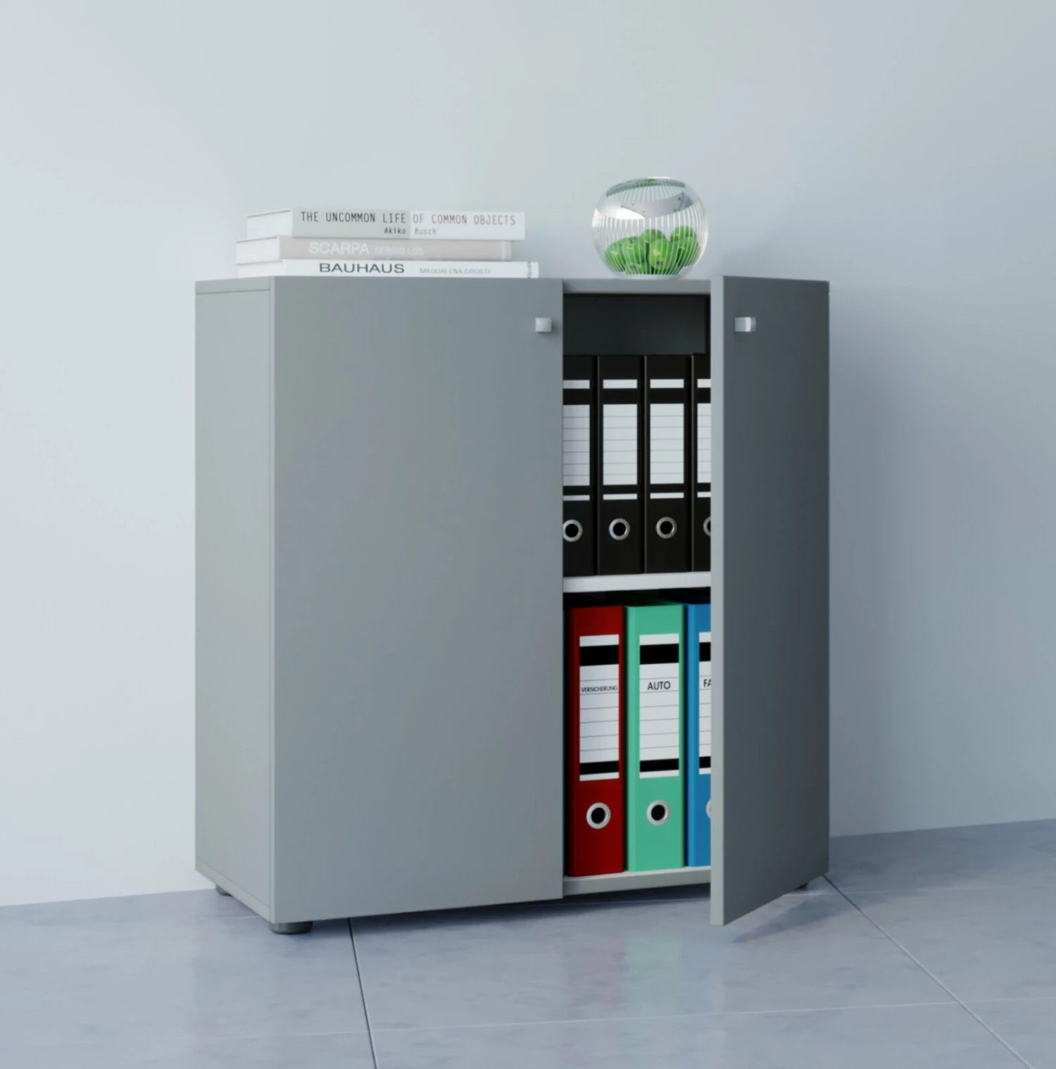 Aktenschrank VANDOL MINI - grau - Holz - 70 cm breit 4 Aktenschrank VANDOL MINI - grau - Holz - 70 cm breit – Bild 2