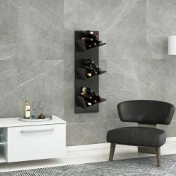 Weinregal VINOSI - schwarz - Holz -Günstiges Büro Geschäft 9002765200 02 1600Wx1600H