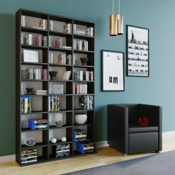 Regal MEGOSA MAXI - schwarz - 182 cm hoch -Günstiges Büro Geschäft 9002779500 02 1600Wx1600H