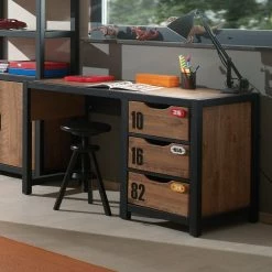 Schreibtisch ALEX - teilmassiv - 3 Schubkästen -Günstiges Büro Geschäft 9002858200 02 1600Wx1600H