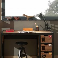 Schreibtisch ALEX - teilmassiv - 3 Schubkästen -Günstiges Büro Geschäft 9002858200 03 1600Wx1600H