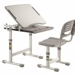 Kinderschreibtisch COMFORTLINE - grau - mit Stuhl