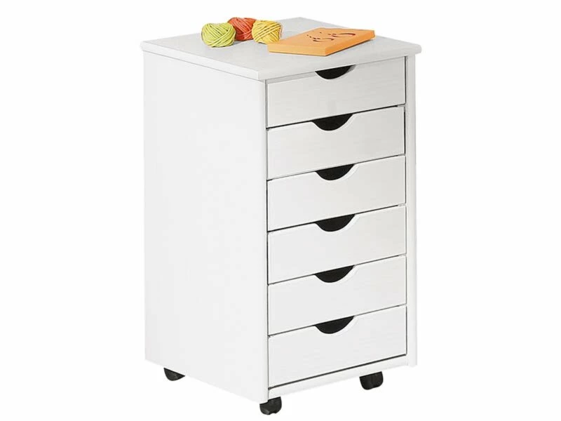 Rollcontainer SIMON - weiß - 6 Schubladen - 35 cm breit 3 Rollcontainer SIMON - weiß - 6 Schubladen - 35 cm breit