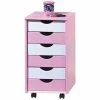 Rollcontainer PIERRE - weiß-pink - 6 Schubladen - 36 cm breit -Günstiges Büro Geschäft 9002946800 1600Wx1600H