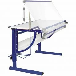 Kinderschreibtisch - blau-weiß - höhenverstellbar