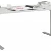 Schreibtisch EDJUST - platingrau - höhenverstellbar - 155x73 cm