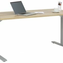 Schreibtisch EDJUST - Riviera Eiche - höhenverstellbar - 155x73 cm