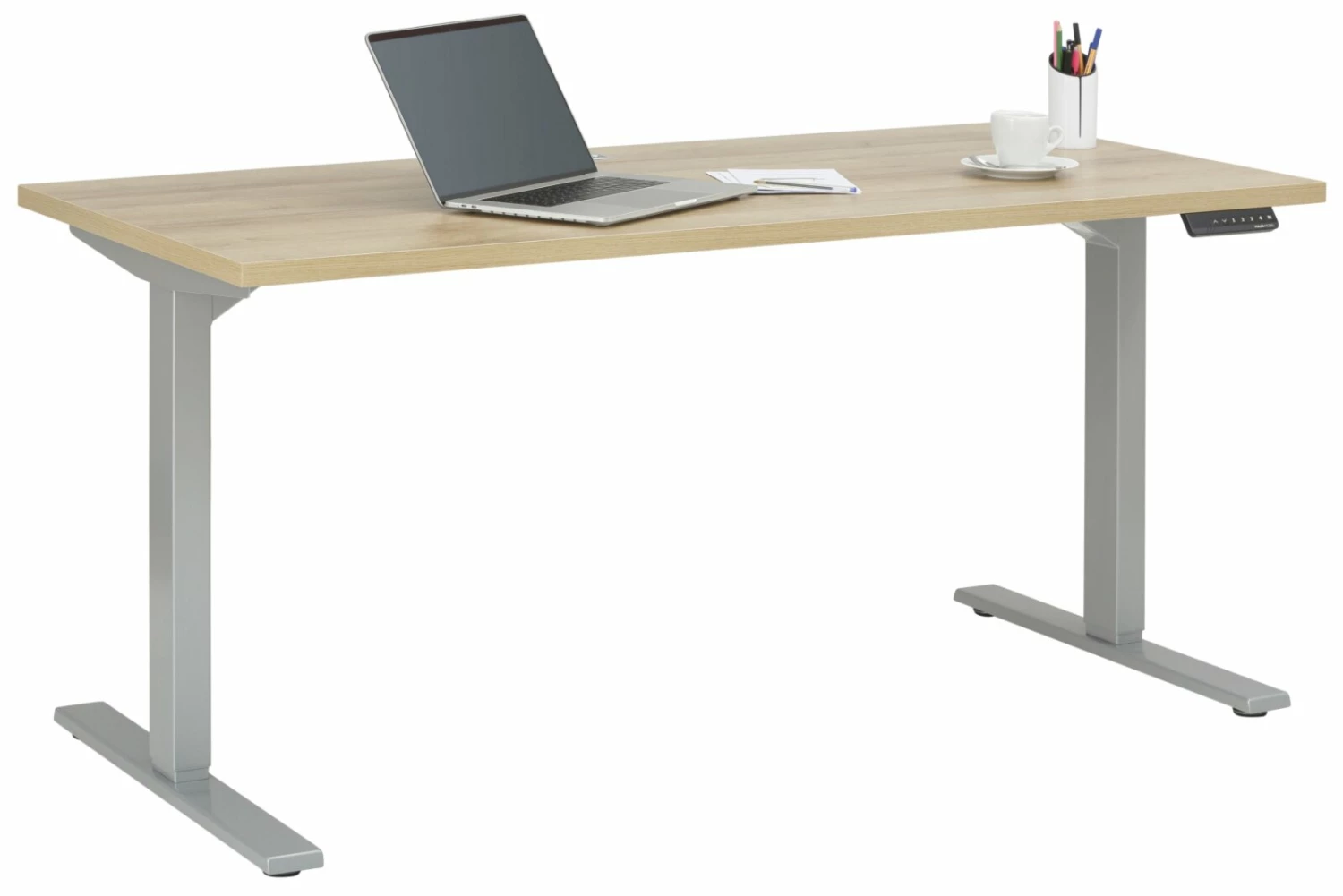 Schreibtisch EDJUST - Riviera Eiche - höhenverstellbar - 155x73 cm 3 Schreibtisch EDJUST - Riviera Eiche - höhenverstellbar - 155x73 cm