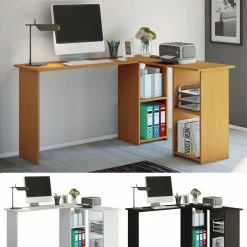 Schreibtisch LUSIAS - weiß - 136 cm breit -Günstiges Büro Geschäft 9003425300 04 1600Wx1600H