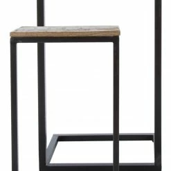 2er-Set Beistelltisch SHIRIN - natur-schwarz - Mango massiv