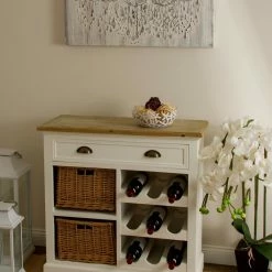 Kommode TOSCANA - weiß-natur - mit Weinablage -Günstiges Büro Geschäft 9003829400 04 1600Wx1600H