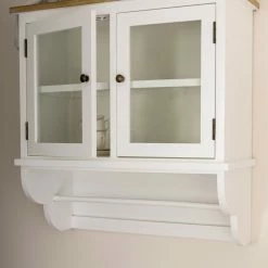 Wandablage CHARLES - weiß - mit Glastüren -Günstiges Büro Geschäft 9003975200 04 1600Wx1600H