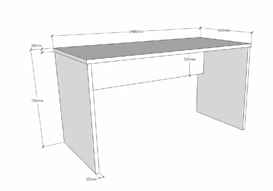 Schreibtisch LONDON - weiß - 140x65 cm 4 Schreibtisch LONDON - weiß - 140x65 cm – Bild 2