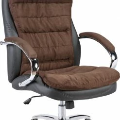 Chefsessel - schwarz-braun - Vintage-Microfaser