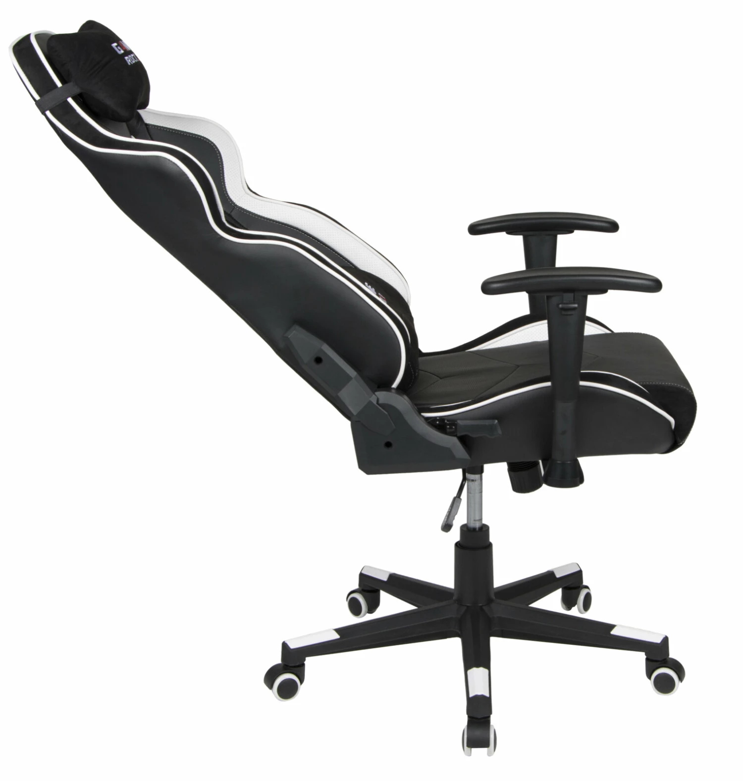 Gaming-Drehstuhl - schwarz-weiß - inklusive Kissen 4 Gaming-Drehstuhl - schwarz-weiß - inklusive Kissen – Bild 2