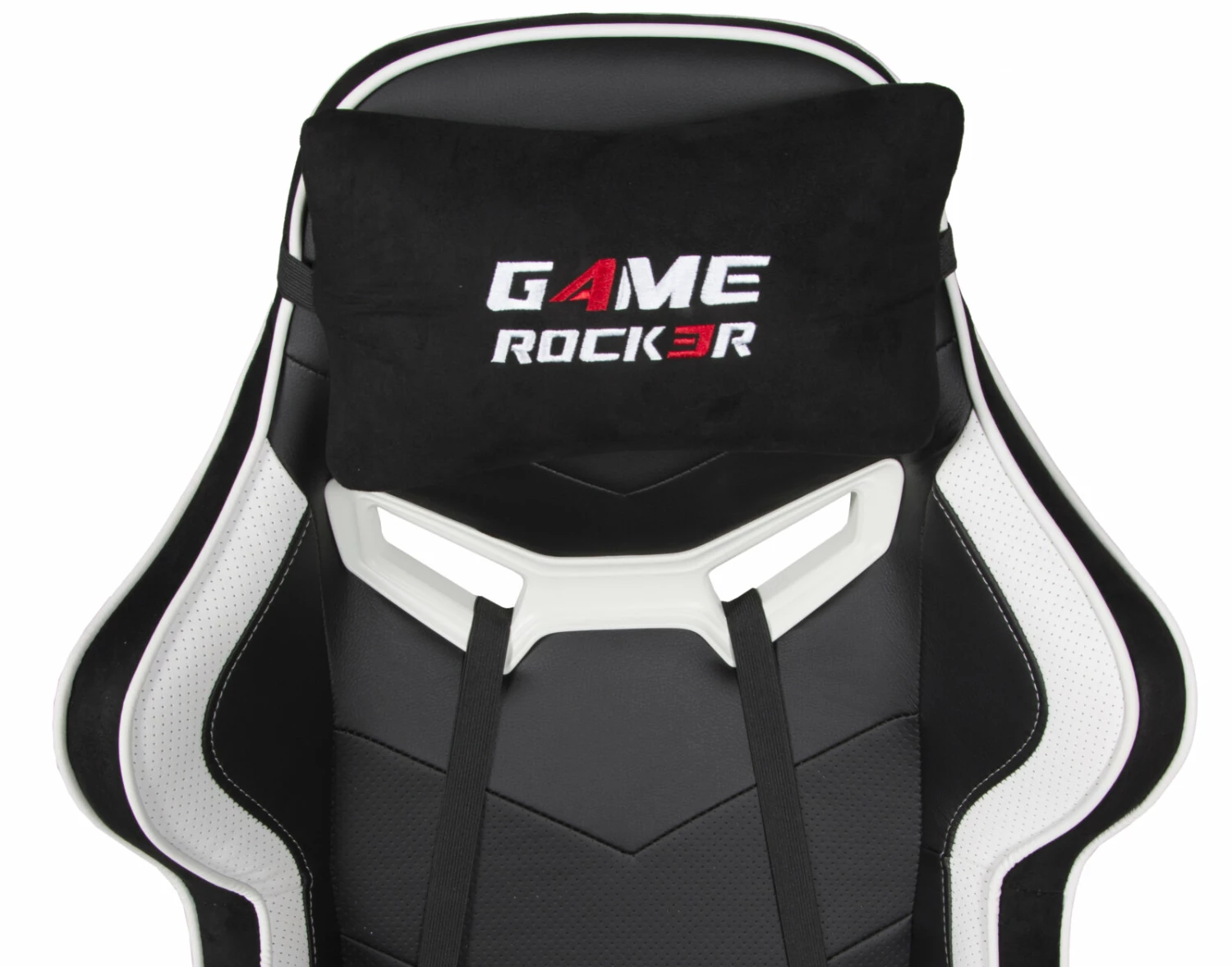 Gaming-Drehstuhl - schwarz-weiß - inklusive Kissen 5 Gaming-Drehstuhl - schwarz-weiß - inklusive Kissen – Bild 3
