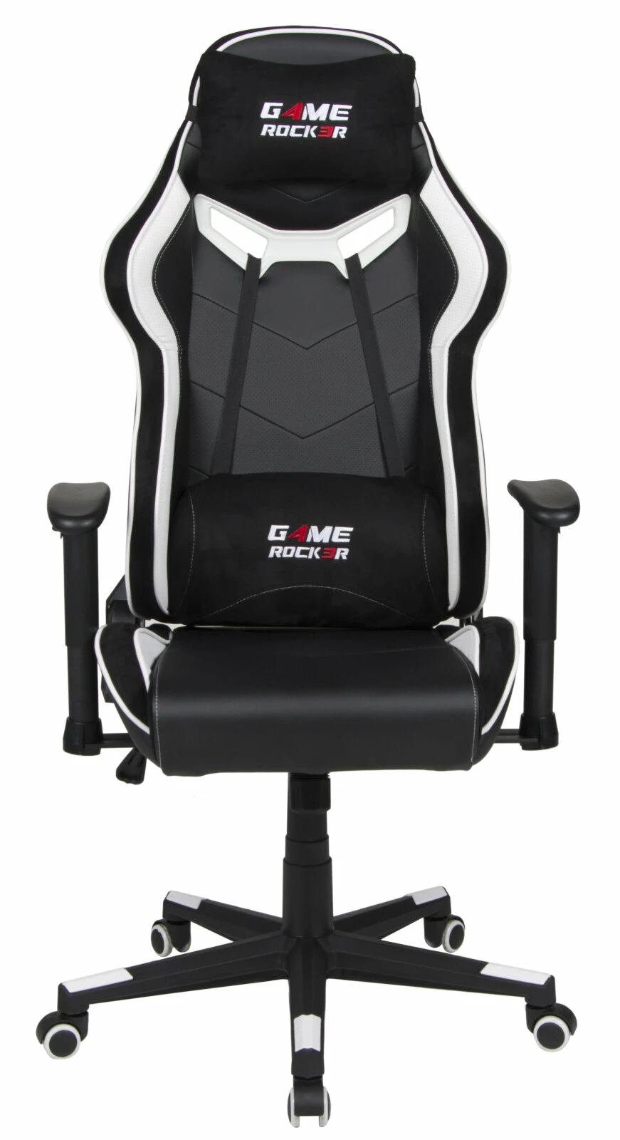 Gaming-Drehstuhl - schwarz-weiß - inklusive Kissen 6 Gaming-Drehstuhl - schwarz-weiß - inklusive Kissen – Bild 4