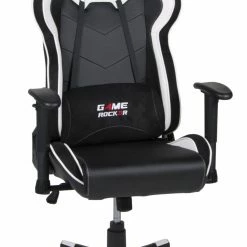 Gaming-Drehstuhl - schwarz-weiß - inklusive Kissen