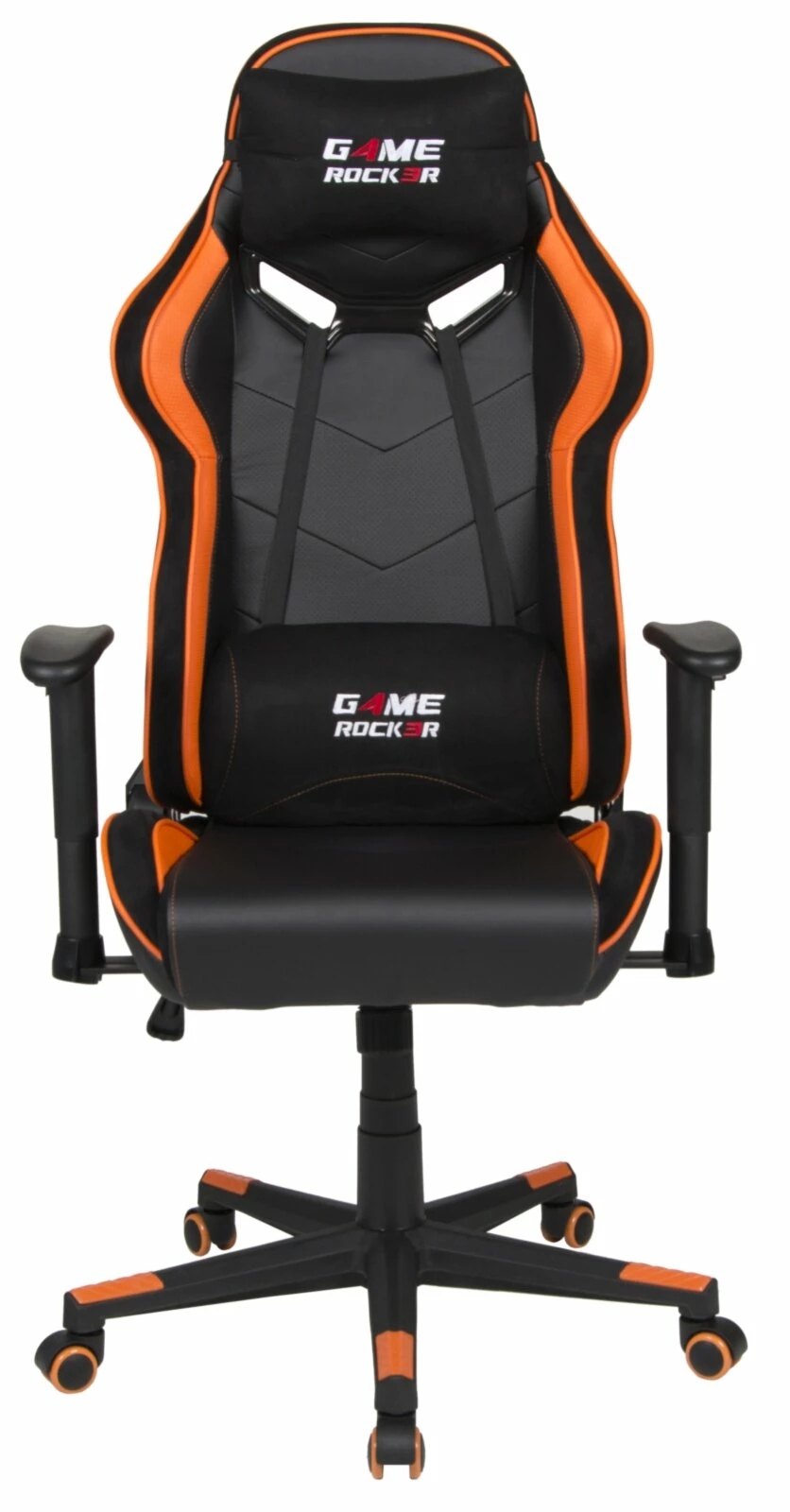 Gaming-Drehstuhl - schwarz-orange - inklusive Kissen 6 Gaming-Drehstuhl - schwarz-orange - inklusive Kissen – Bild 4