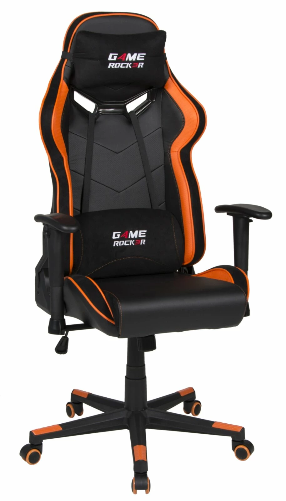 Gaming-Drehstuhl - schwarz-orange - inklusive Kissen 3 Gaming-Drehstuhl - schwarz-orange - inklusive Kissen