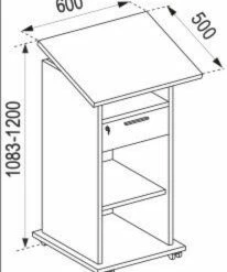 Stehpult MEETA - weiß - 120 cm hoch -Günstiges Büro Geschäft 9004241100 04 1600Wx1600H