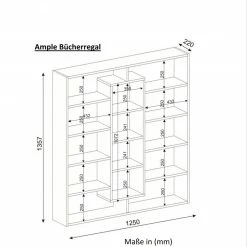 Bücherregal - rot - weiß - 135,7 cm hoch -Günstiges Büro Geschäft 9004318200 03 1600Wx1600H