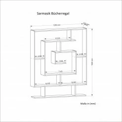 Bücherregal - weiß - 12 Fächer - 124,8 cm breit -Günstiges Büro Geschäft 9004318700 04 1600Wx1600H