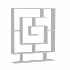 Bücherregal - weiß - 12 Fächer - 124,8 cm breit