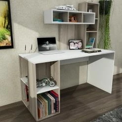 Schreibtisch - weiß-cordoba - mit Regal - 140 cm -Günstiges Büro Geschäft 9004321300 03 1600Wx1600H