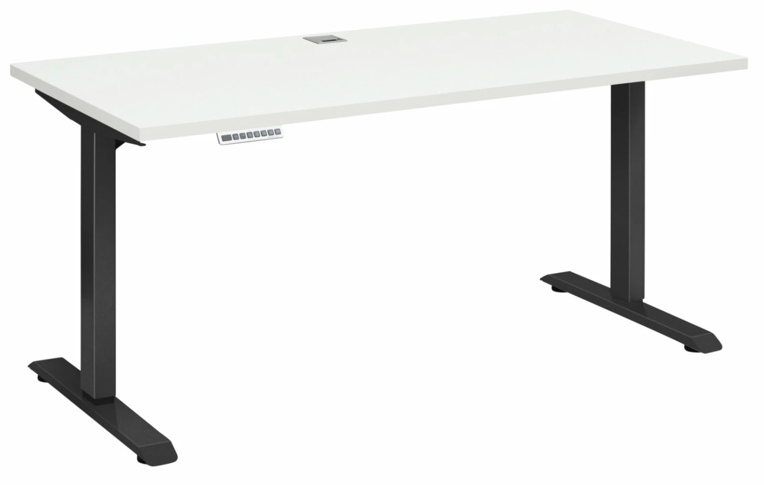 Schreibtisch EDJUST - weiß matt-anthrazit - höhenverstellbar - 135x68 cm 4 Schreibtisch EDJUST - weiß matt-anthrazit - höhenverstellbar - 135x68 cm – Bild 2