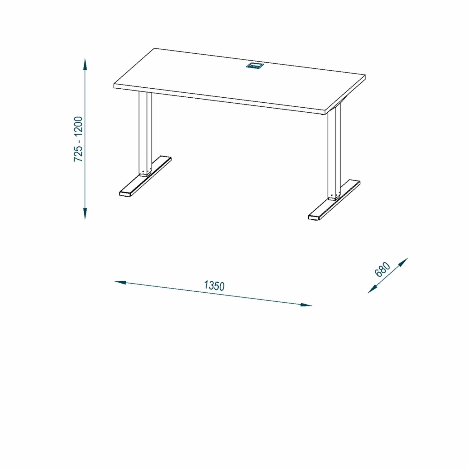 Schreibtisch EDJUST - weiß matt-anthrazit - höhenverstellbar - 135x68 cm 5 Schreibtisch EDJUST - weiß matt-anthrazit - höhenverstellbar - 135x68 cm – Bild 3