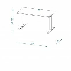 Schreibtisch EDJUST - platingrau-anthrazit - höhenverstellbar - 135x68 cm -Günstiges Büro Geschäft 9004811800 03 1600Wx1600H