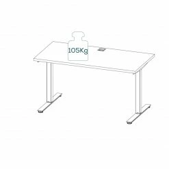 Schreibtisch EDJUST - weiß matt-Roheisen - 135x68 cm -Günstiges Büro Geschäft 9004812000 04 1600Wx1600H