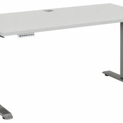 Schreibtisch EDJUST - platingrau-Roheisen - höhenverstellbar - 135x68 cm -Günstiges Büro Geschäft 9004812100 02 1600Wx1600H