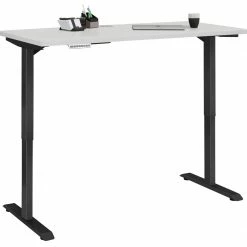 Schreibtisch EDJUST - platingrau-anthrazit - höhenverstellbar - 155x73 cm -Günstiges Büro Geschäft 9004812400 03 1600Wx1600H