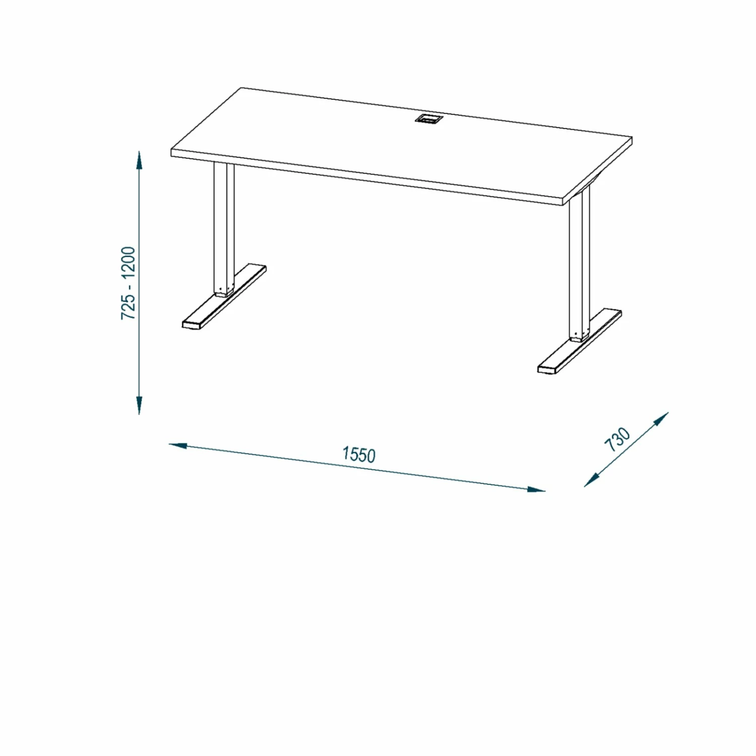 Schreibtisch EDJUST - Riviera Eiche-anthrazit - höhenverstellbar - 155x73 cm 6 Schreibtisch EDJUST - Riviera Eiche-anthrazit - höhenverstellbar - 155x73 cm – Bild 4