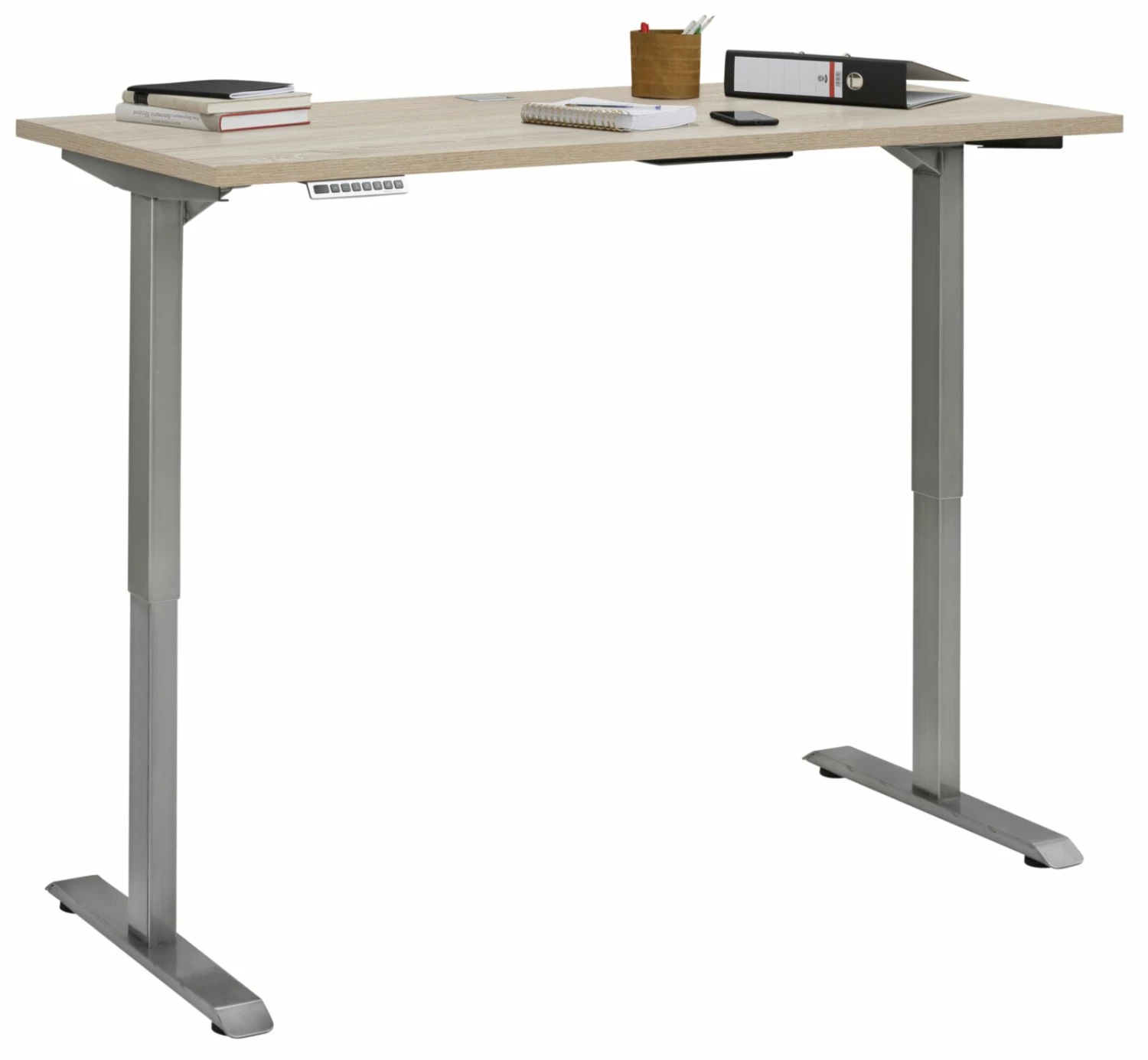 Schreibtisch EDJUST - Sonoma Eiche-Roheisen - höhenverstellbar - 155x73 cm 5 Schreibtisch EDJUST - Sonoma Eiche-Roheisen - höhenverstellbar - 155x73 cm – Bild 3