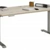 Schreibtisch EDJUST - Sonoma Eiche-Roheisen - höhenverstellbar - 155x73 cm