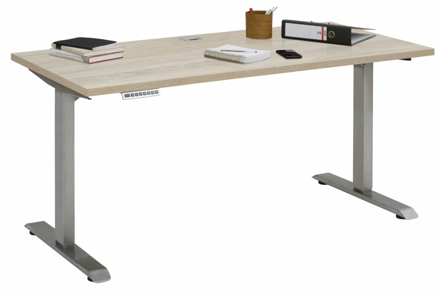 Schreibtisch EDJUST - Sonoma Eiche-Roheisen - höhenverstellbar - 155x73 cm 3 Schreibtisch EDJUST - Sonoma Eiche-Roheisen - höhenverstellbar - 155x73 cm