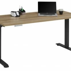 Schreibtisch EDJUST - Riviera Eiche-anthrazit - höhenverstellbar - 175x80 cm