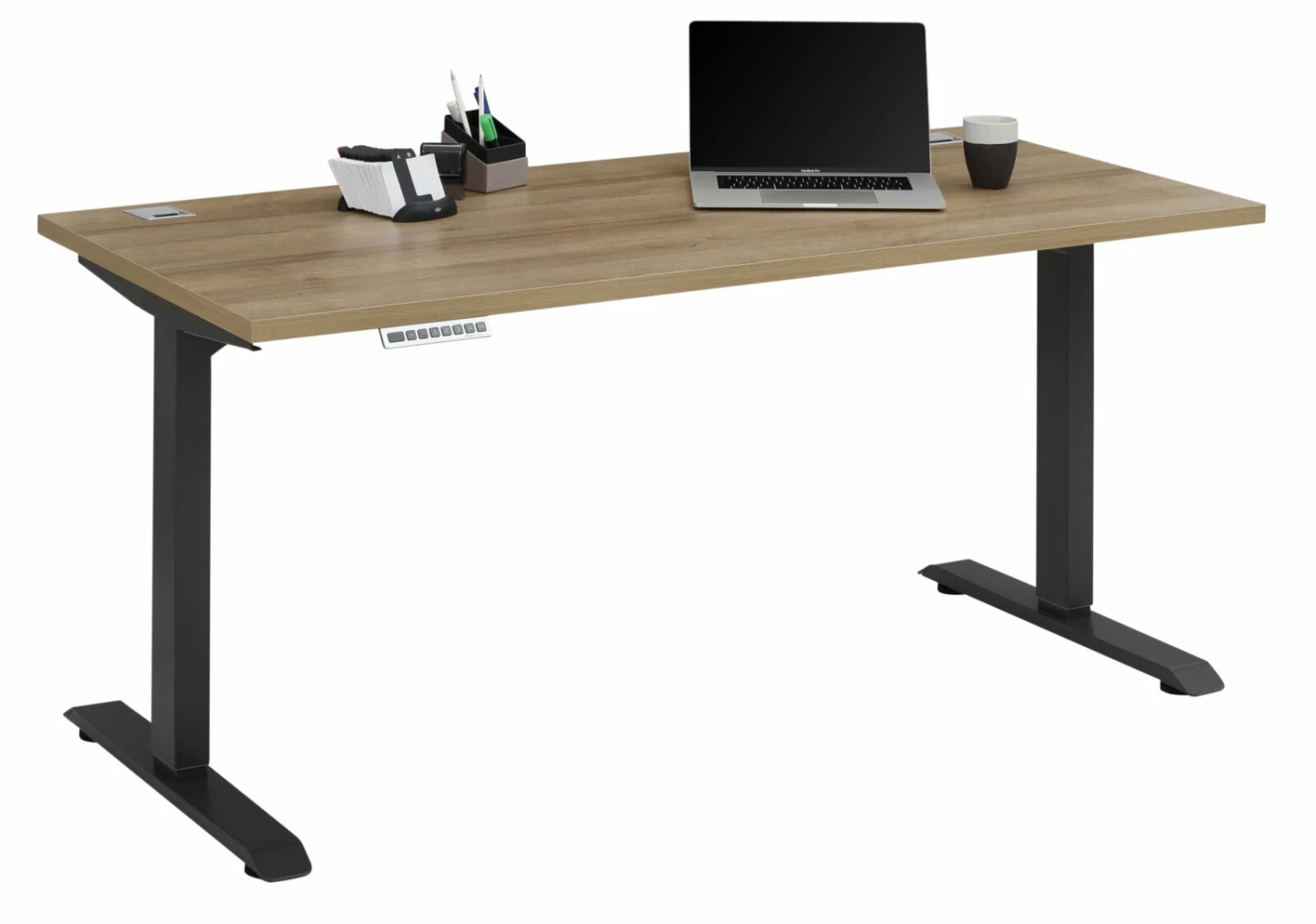 Schreibtisch EDJUST - Riviera Eiche-anthrazit - höhenverstellbar - 175x80 cm 3 Schreibtisch EDJUST - Riviera Eiche-anthrazit - höhenverstellbar - 175x80 cm