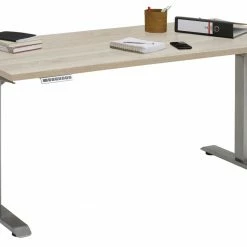 Schreibtisch EDJUST - Sonoma Eiche-Roheisen - höhenverstellbar - 175x80 cm