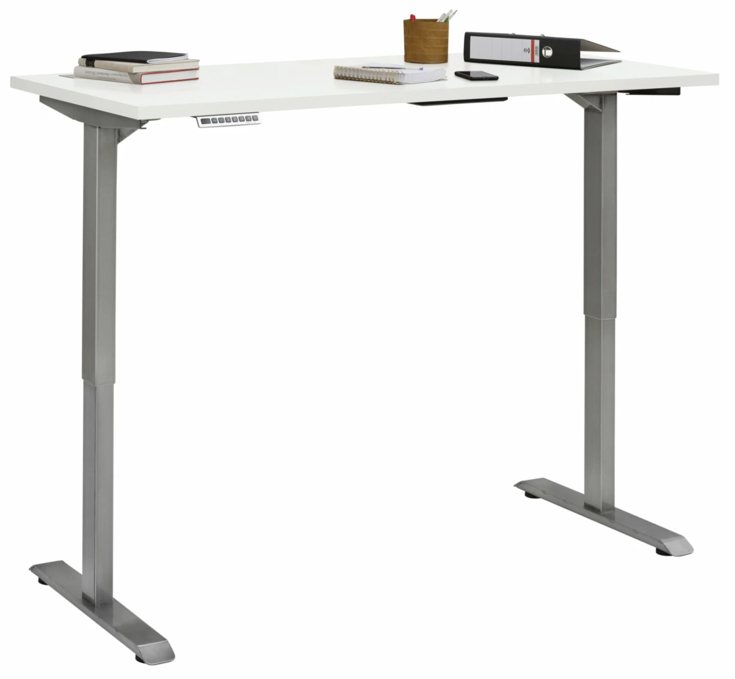 Schreibtisch EDJUST - weiß matt-Roheisen - höhenverstellbar - 175x80 cm 5 Schreibtisch EDJUST - weiß matt-Roheisen - höhenverstellbar - 175x80 cm – Bild 3